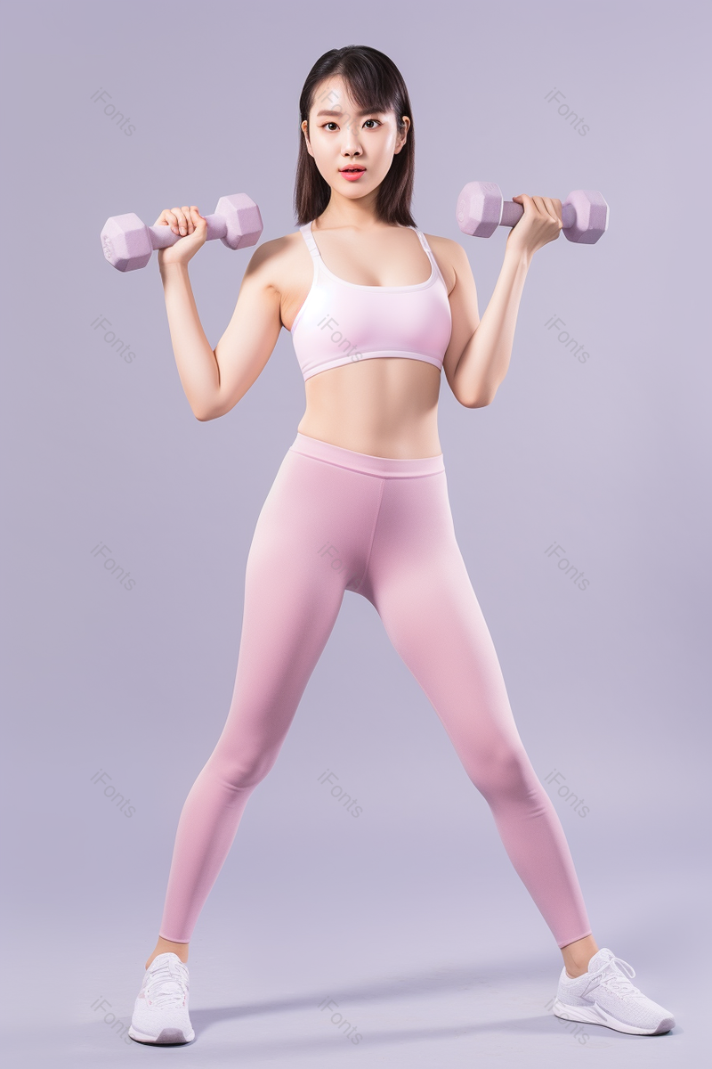双手举着哑铃在锻炼运动热身的年轻女人女性图像摄影,高清,摄影图,摄影图片,图片大全,摄影图免费下载